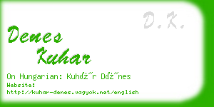 denes kuhar business card